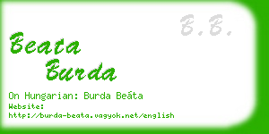 beata burda business card